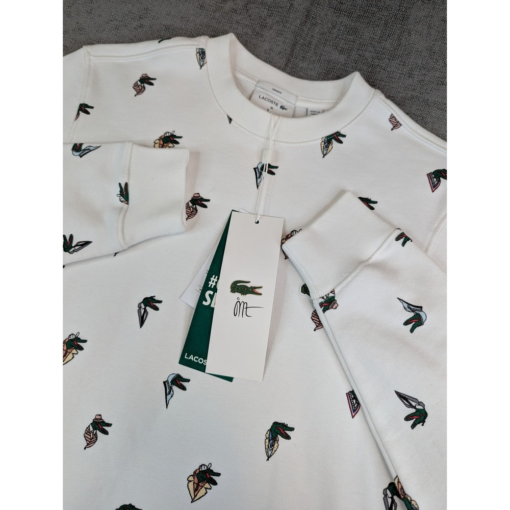 Lacoste x Jean Michel Tixier Sweatshirt Unisex XS White Croco Series AOP Sweater